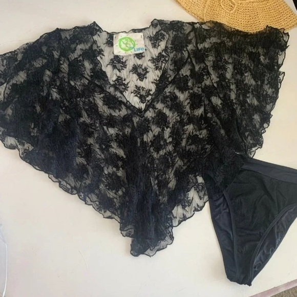 Blue Life Black Lace Swim Coverup - Picture 2 of 10